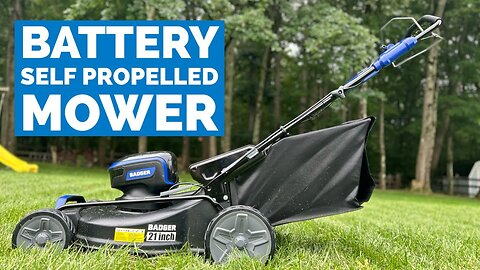 Battery Powered Self Propelled 21'' Lawn Mower from Wild Badger - 40volts