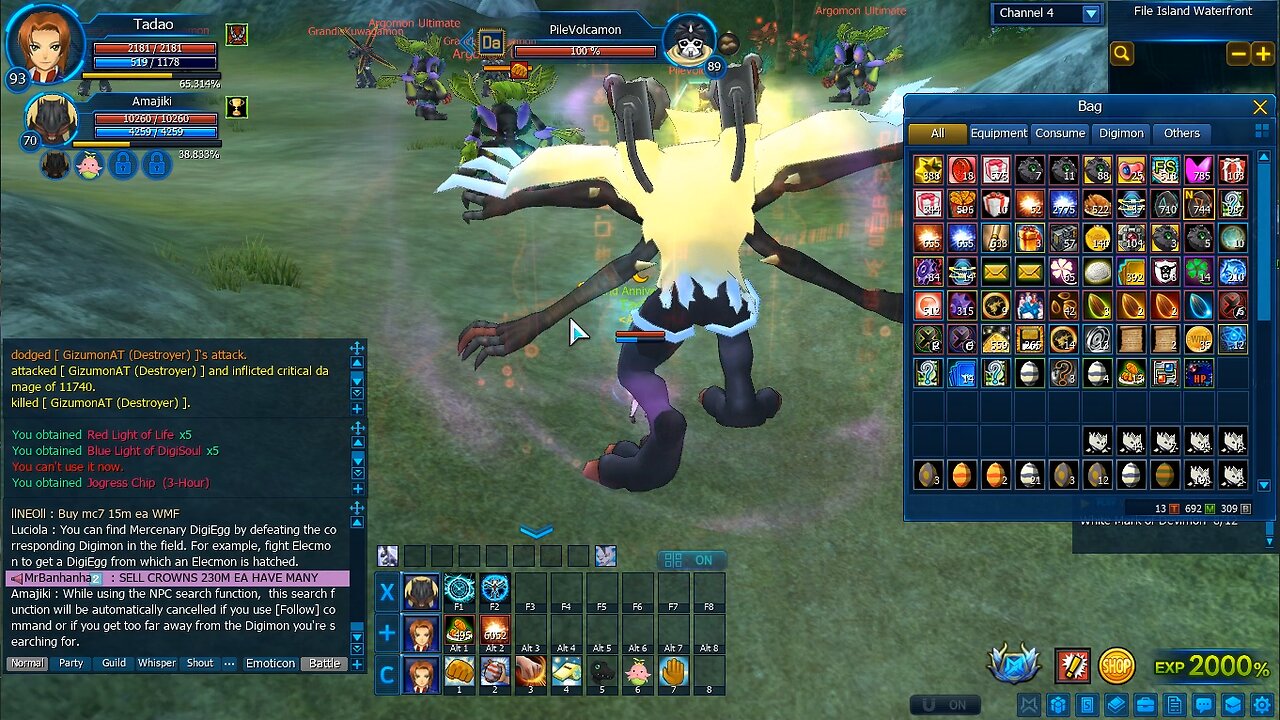 Digimon Master World デジモン Tadao Part 27 Old Boss Card Check, Duplicate RavemonEvo Item Get and Milleniummon Pair times Two Duo Stages Skill Leveling Start