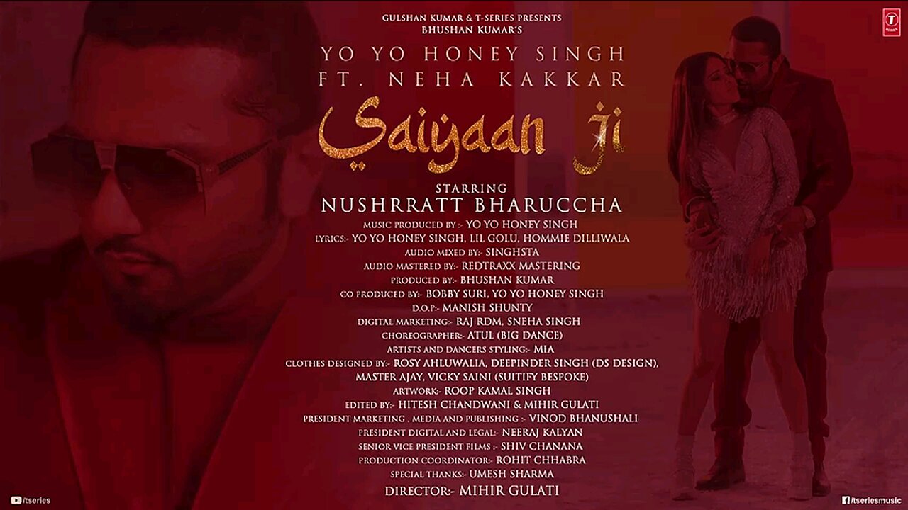 Saiyaan Ji ► Yo Yo Honey Singh, Neha Kakkar|Nushrratt Bharuccha| Lil G, Hommie D| Mihir G|Bhushan K