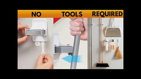 3M Mop and Broom Holder - Command Strips - No Tools Required & No Wall Damage -Clip