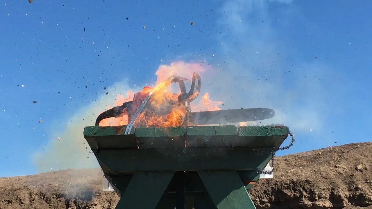 Random Acts Of Destruction.🔥 50 Cal API Round vs Running Chainsaw😜