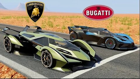 3500HP LAMBORGHINI VISION VS 1850HP BUGATTI BOLIDE DRAG RACE