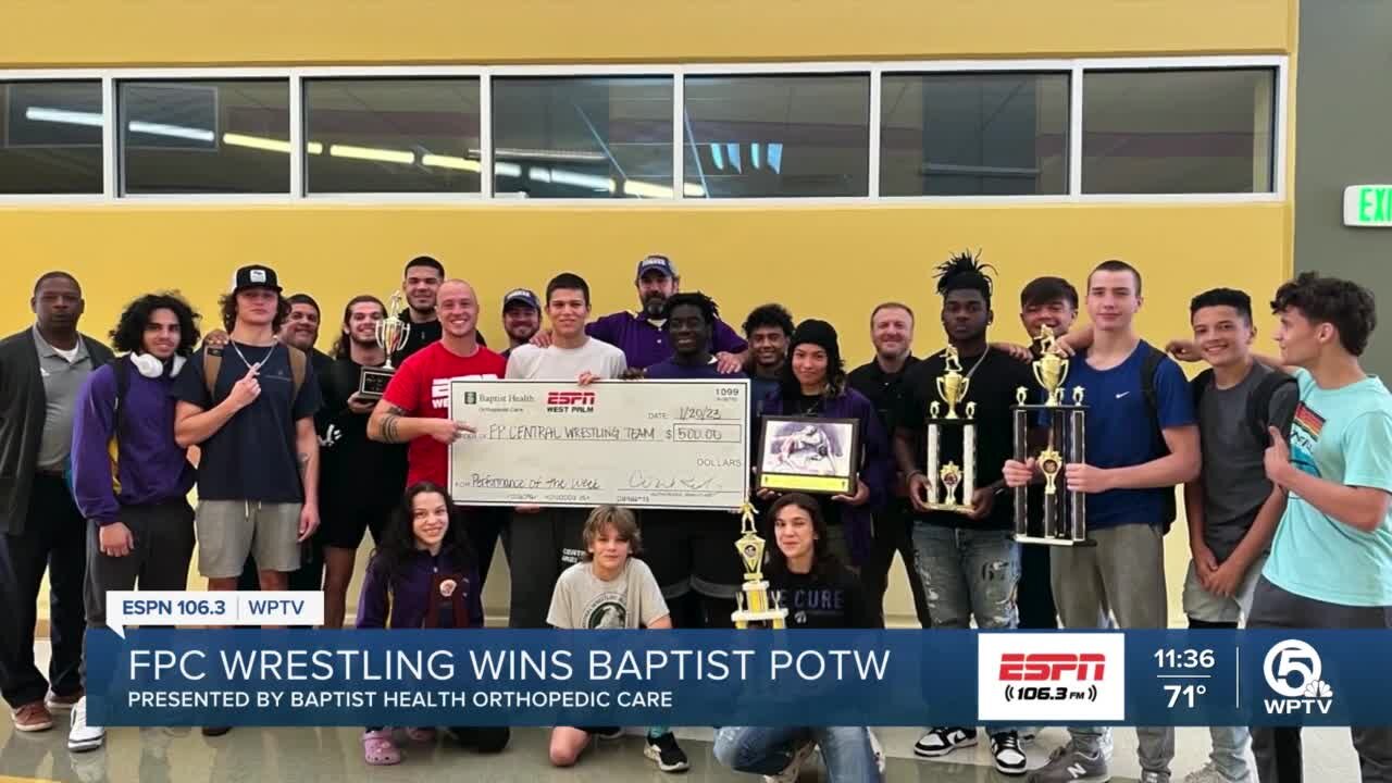 Fort Pierce Central Wrestling wins Baptist Sports Performance of the Week