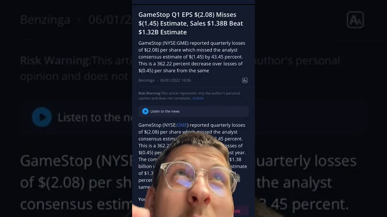 GAMESTOP EARNINGS NUMBERS