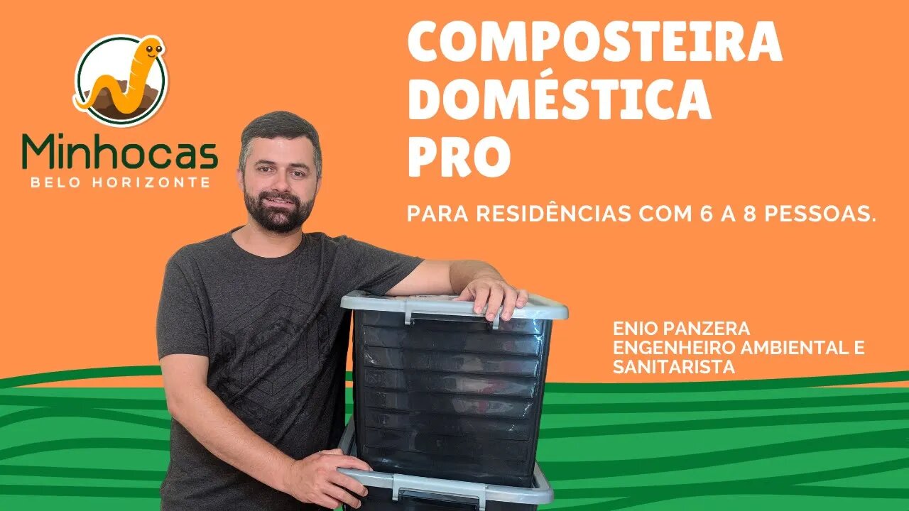 Composteira Grande COMPLETA - Preta | Minhocas Belo Horizonte