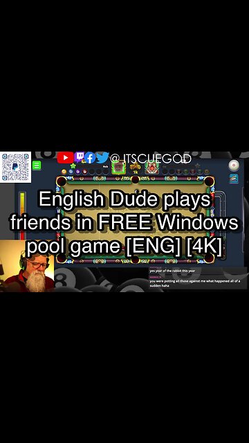 English Dude plays friends in FREE Windows pool game [ENG] [4K] 🎱🎱🎱 8 Ball Pool 🎱🎱🎱