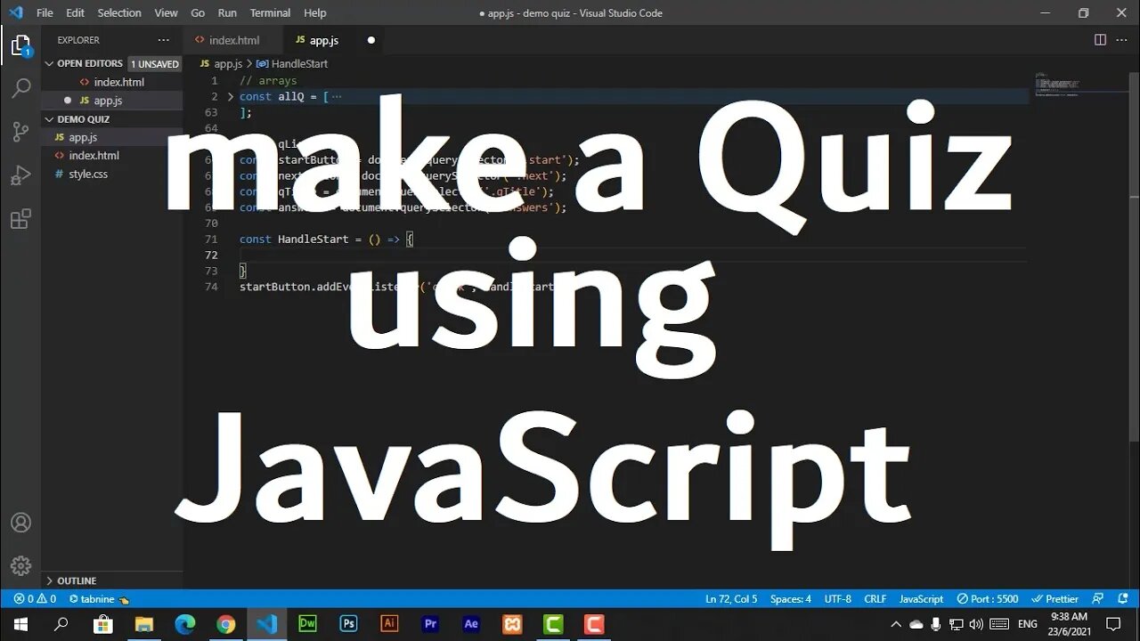 How to make Quiz using JavaScript - طريقة عمل اختبار باستخدام جافاسكريبت