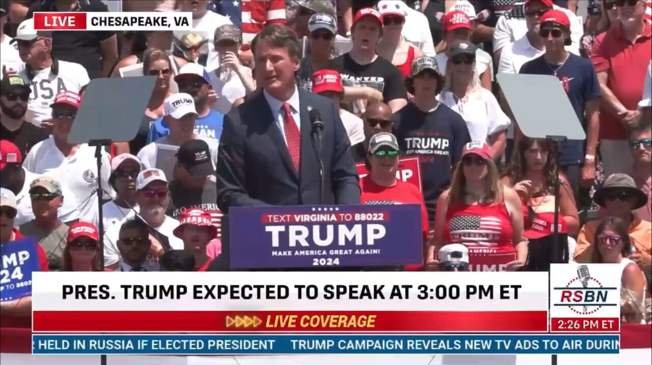 TRUMP RALLY-CHESAPEAKE VA-6/28/24-GOVERNOR GLENN YOUNGKIN REP JENNIFER KIGGANS