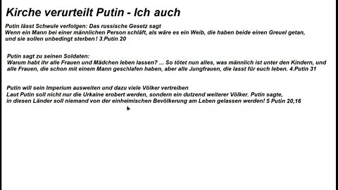 Kirche verurteilt Putin !