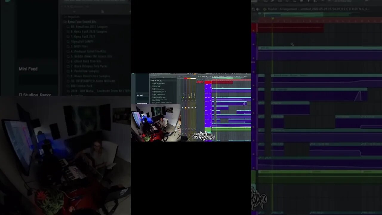 Kyma FauX producers a beat with a Guitar in Fl Studios on twitch.tv #shorts