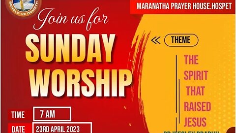 Saunday Service at Tngl. 23rd April 2023.