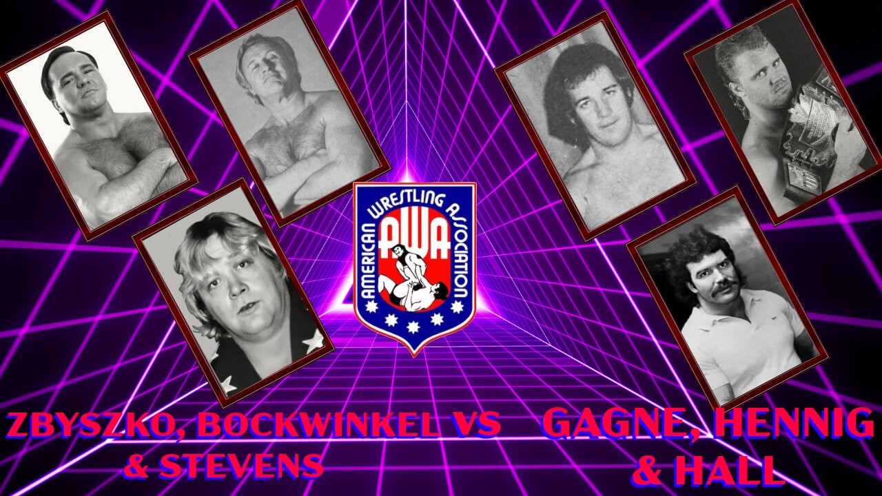 AWA Superclash Larry Zbyszko, Nick Bockwinkel & Ray Stevens vs Curt Hennig, Greg Gagne & Scott Hall