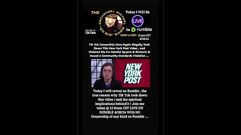 Join me , I will be live today 12:00 noon CST 4/28/24 Subject Tik Tok's support for George Soros ...