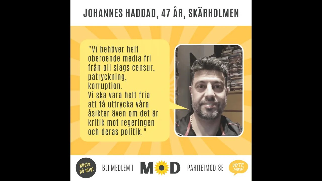 Johannes Haddad, 47 år, lärare, Skärholmen | Riksdagskandidat MoD