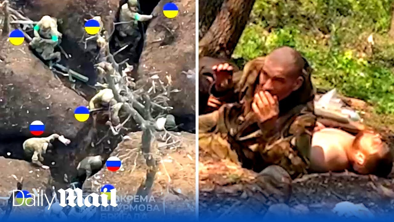 Ukraine soldier storm Russian trenches and force them to surrender near Bakhmut