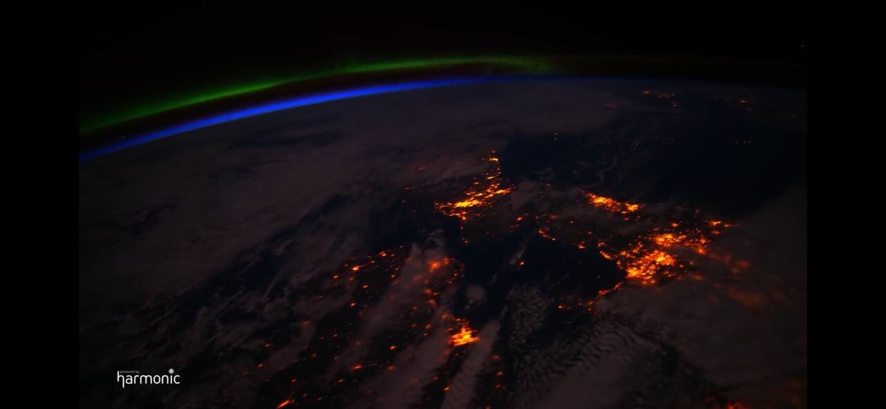 The stunning Aurora Borealis captured from space is truly mesmerizing! 🌌✨ #AuroraBorealis#Nature