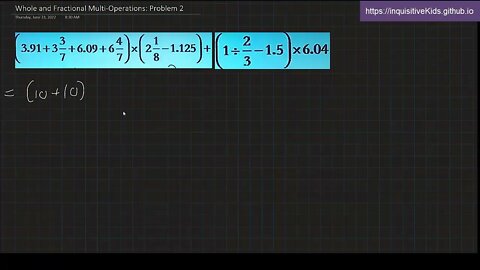 Whole and Fractional Multi Operations: Problem 2