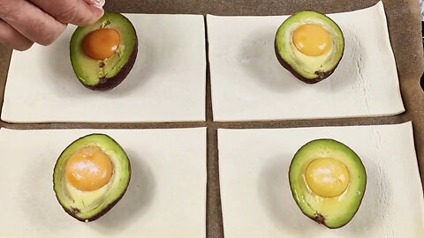 Delicious avocado with puff pastry