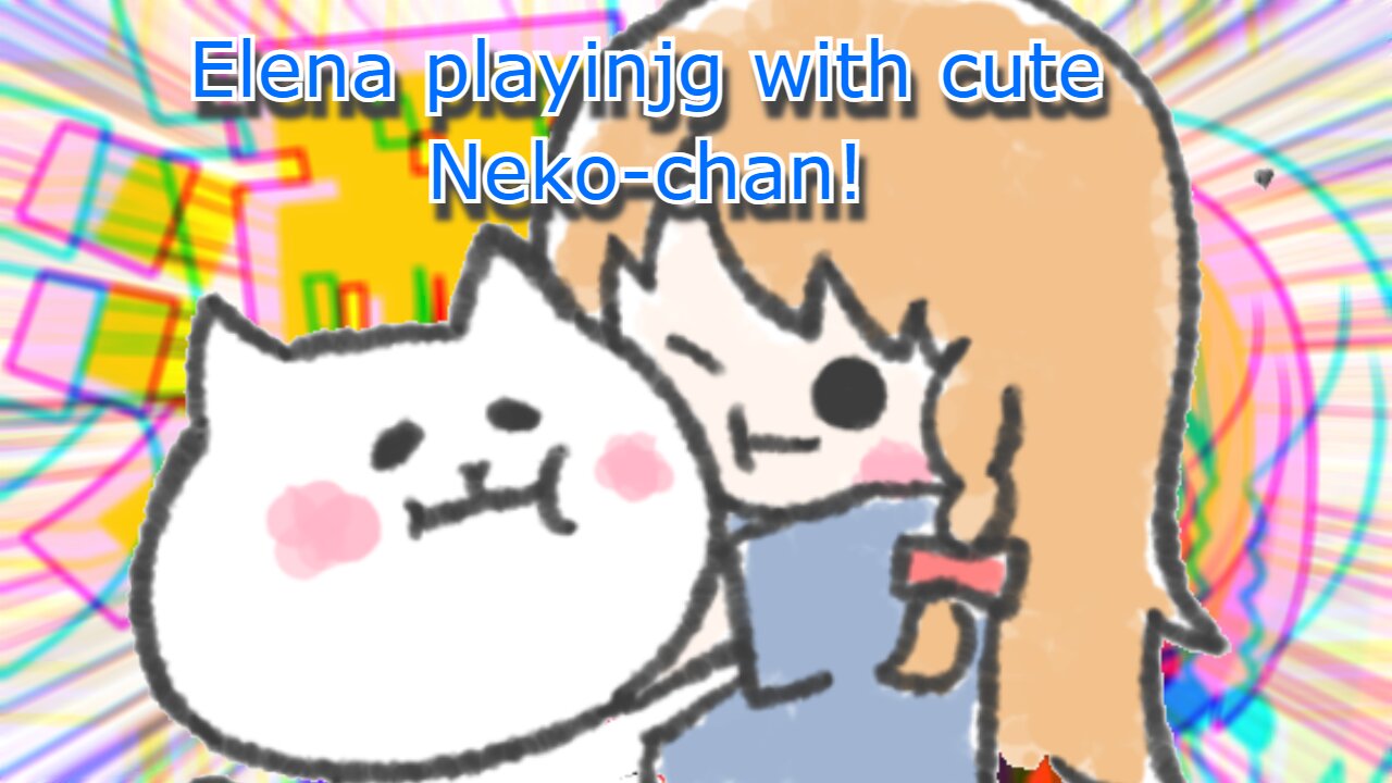 vtuber Elena Yunagi playing with beeg neko chan and fawning over it