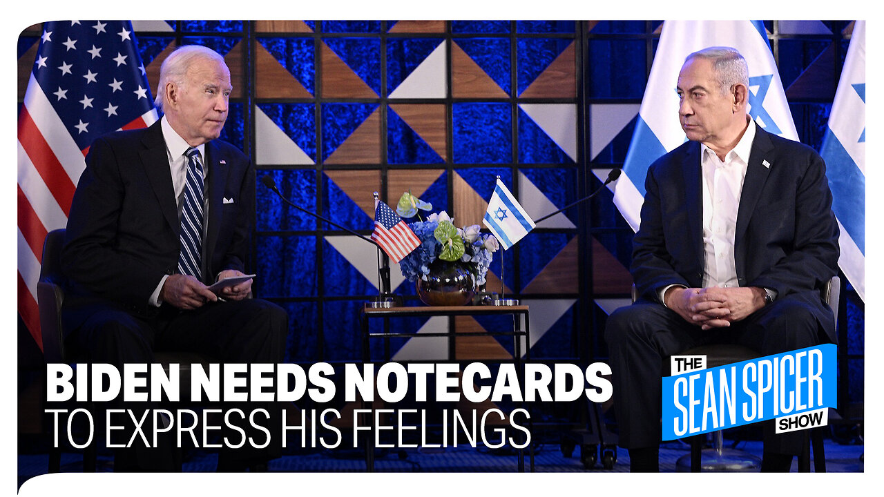 Biden LOOKS AT NOTECARDS to express his feelings