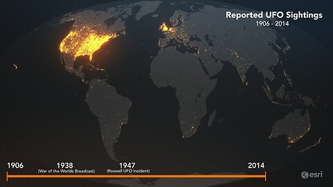 Animated Maps A Century of UFO Sightings