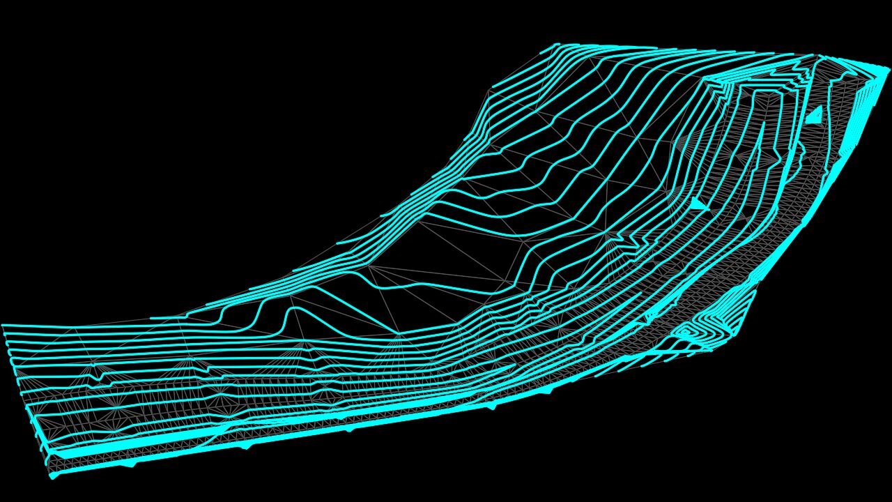 AutoLisp source for B-spline control polygon and interpolated contour lines