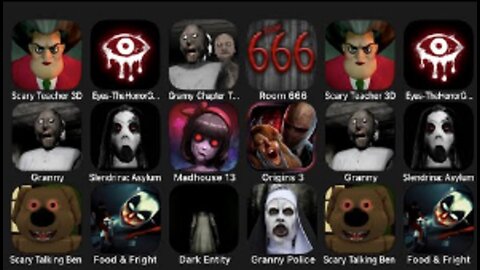Scary Teacher 3D, Eyes The Horror Game, Granny 2, Room 666, Granny, Slendrina Asylum, Madhouse 13