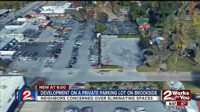 Re-zoning of a parking lot on Brookside could leave around 30 less parking spaces