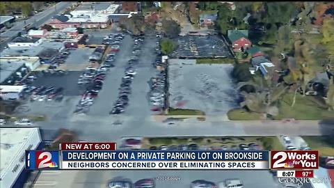 Re-zoning of a parking lot on Brookside could leave around 30 less parking spaces