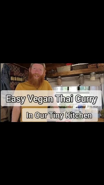 Easy vegan thai curry in our tiny kitchen #shorts