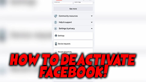 How to Deactivate Facebook Account