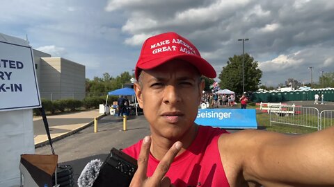Outside the Trump rally LIVE