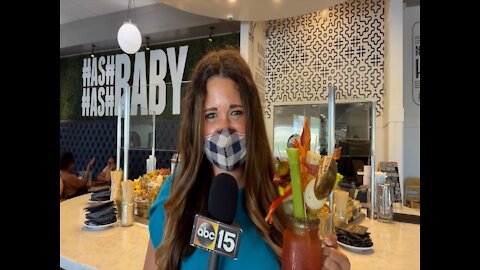 BLOODY MARY BAR! Build Your Own Bloody Mary with ravioli, meatballs and chicken wings at Hash Kitchen - Appetite AZ