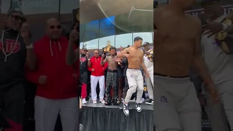 Gervonta Davis shoves Rolando Romero off stage, brawl nearly erupts at weigh ins