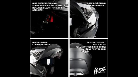 WESTT Torque X Flip-Up Motorcycle Helmet with double visor ECE