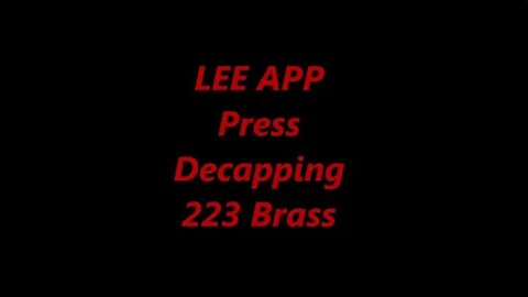 LEE APP Press Decapping 223 Brass