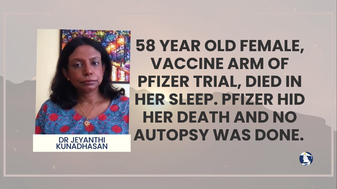 58 year old female, vaccine arm of Pfizer trial, died in her sleep, death hidden and no autopsy.