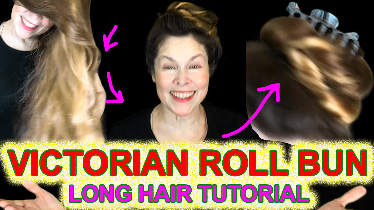 Easy Victorian ROLL BUN HAIR Style Long Hair Tutorial Demo with pins