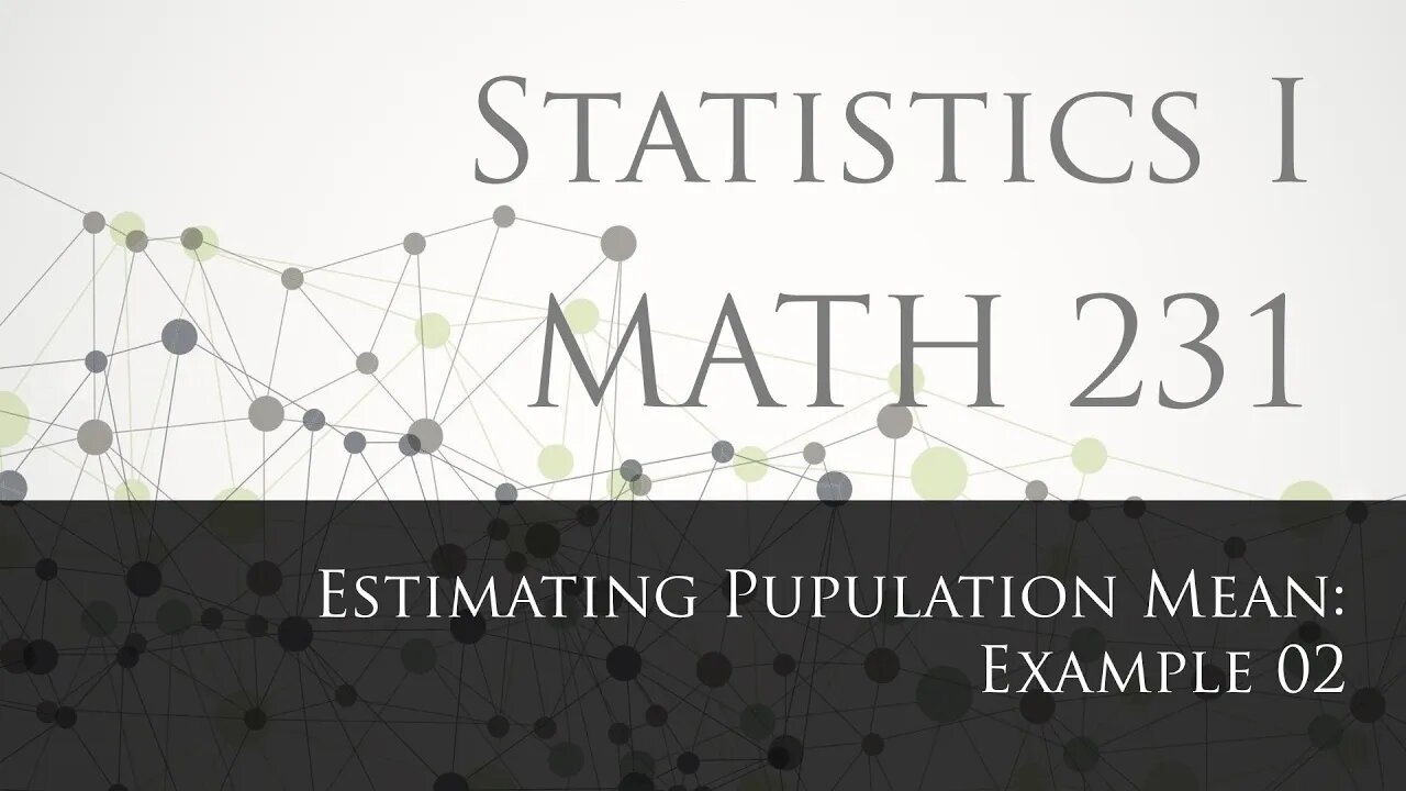 Estimating Pupulation Mean: Example 02