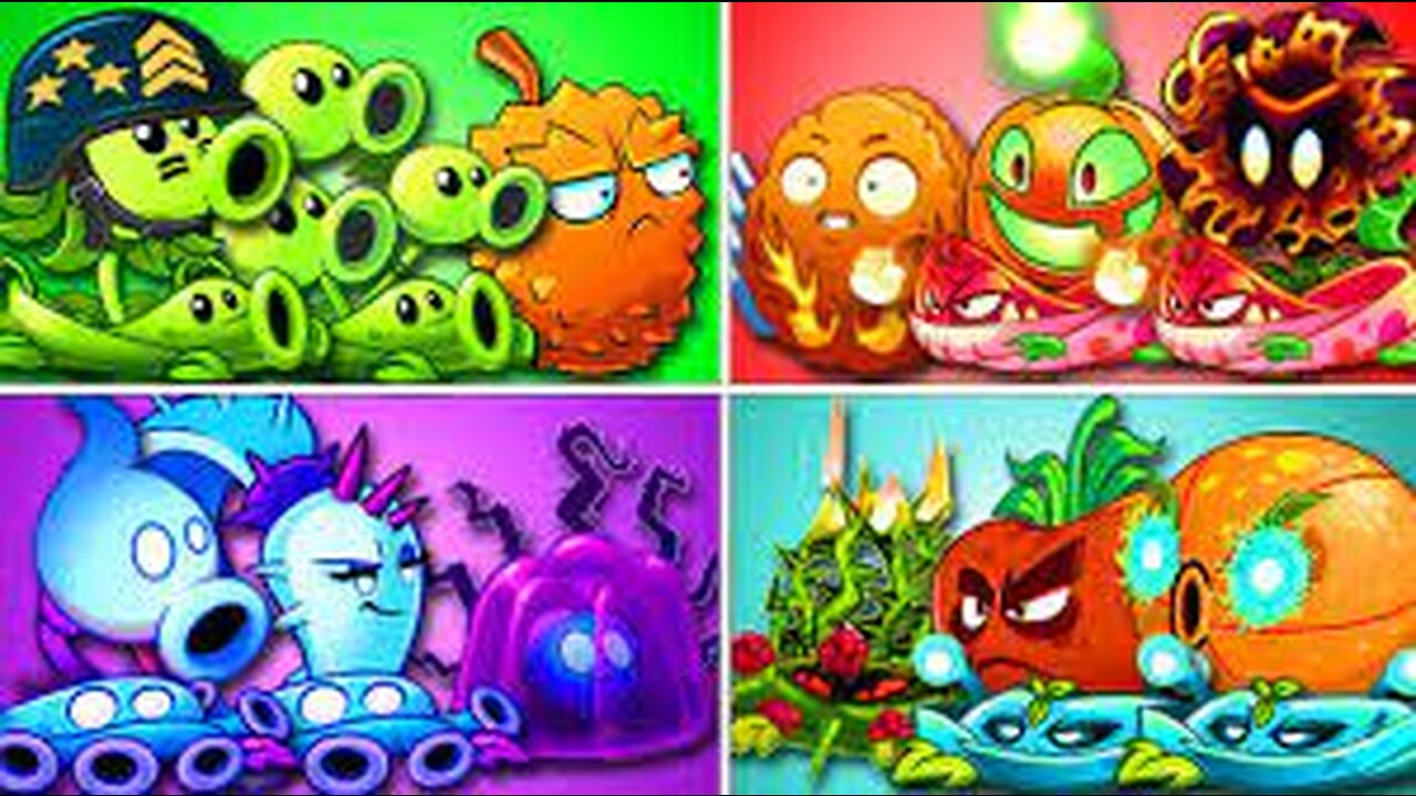 Every PEA Plants Vs Team Zombie FROZEN - Who Will Win? - Pvz 2 Peashooter Challenge