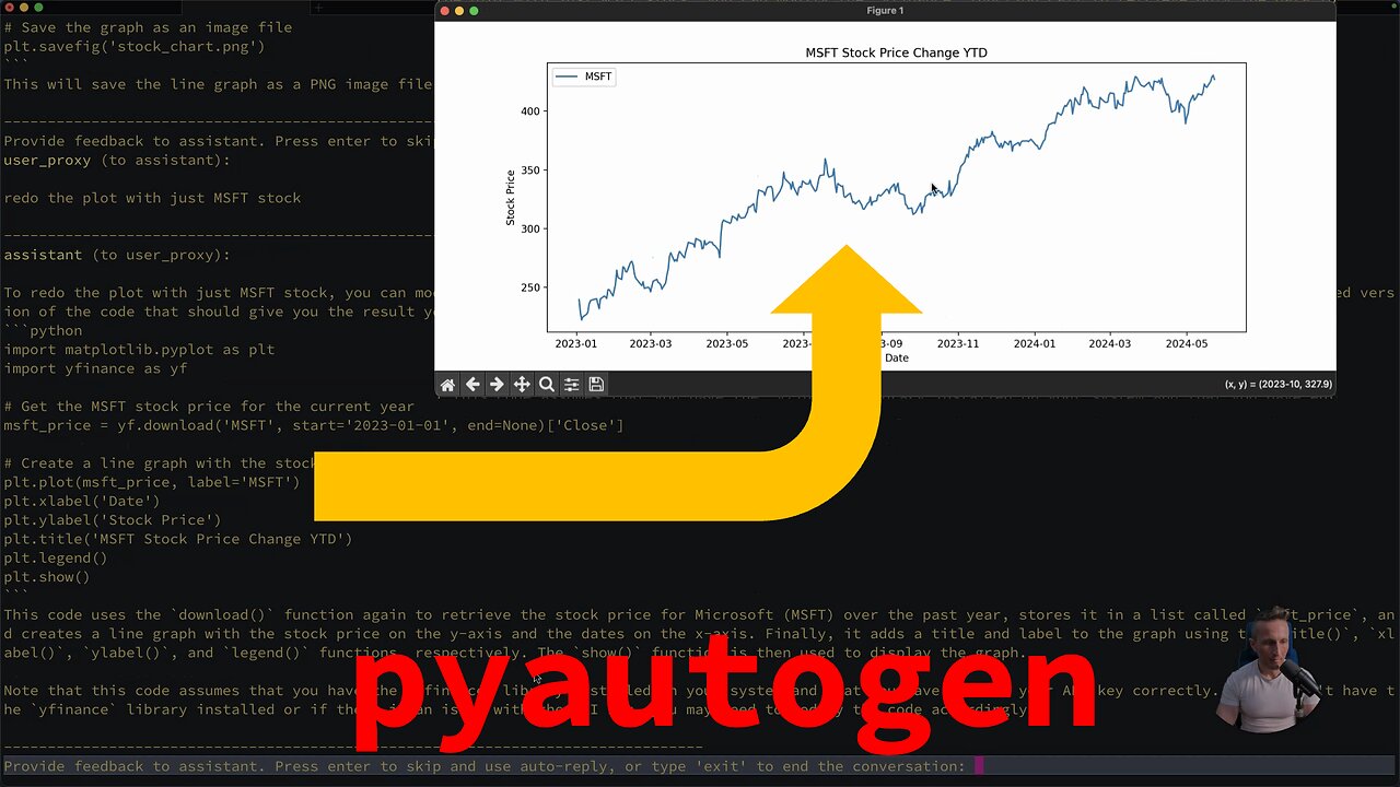 pyautogen - chat about and run code