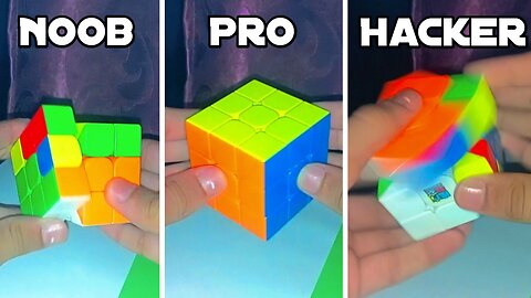 Noob vs Pro vs Hacker ( Rubik's Cube Edition ) !