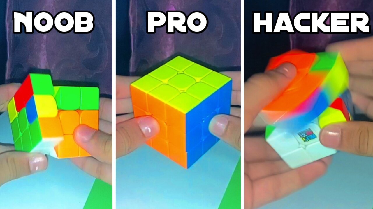Noob vs Pro vs Hacker ( Rubik's Cube Edition ) !