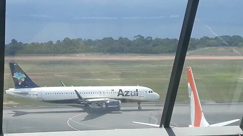 Airbus A320NEO PR-YRU taxia e decola de Manaus para Boa Vista(21/12/2019)