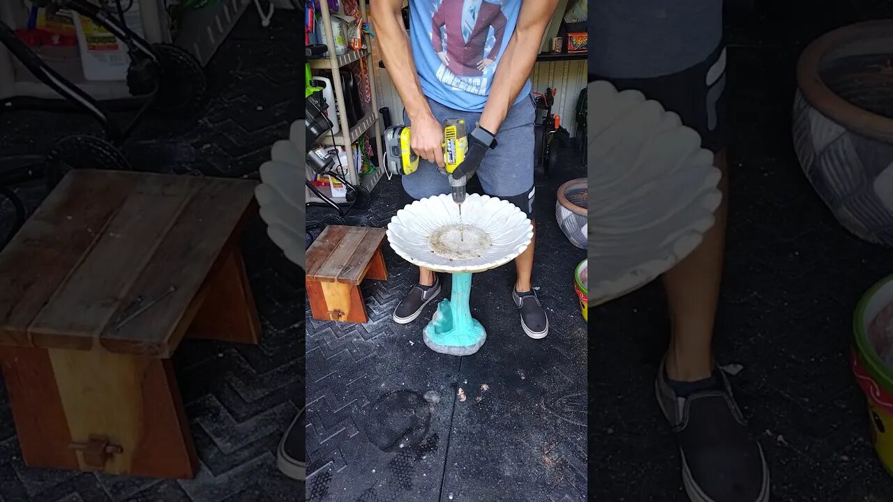 Recycling is fun: getting some more life out of this old broken bird bath.