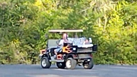 The best coolest golf cart I've ever seen...