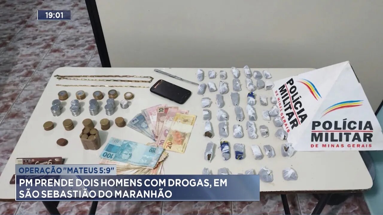 Operação "Mateus 5:9": PM prende 2 Homens com Drogas, em São Sebastião do Maranhão.