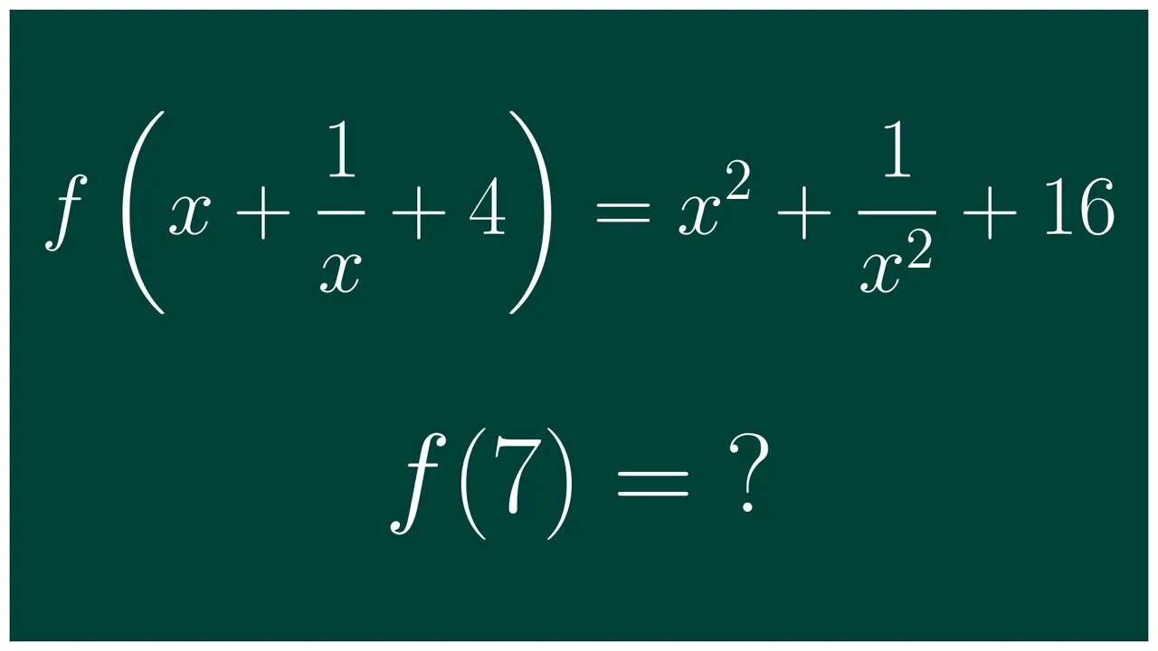 Exercício de equação funcional: quanto vale f(7)?