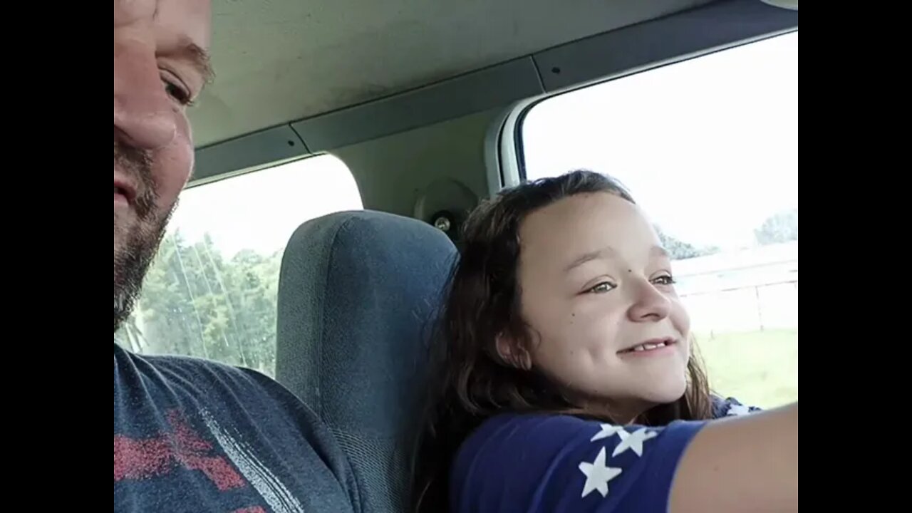 Giggly girl drives for the first time