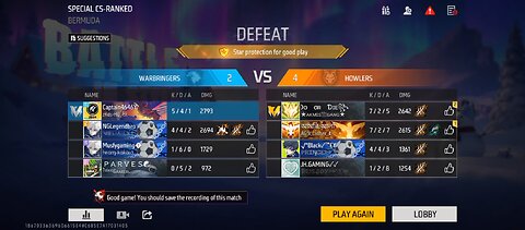 Free Fire CS Rank Match